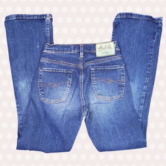 Silver Women's Jeans Size 26 Slim-fit Bootcut Mid-rise Medium Wash Denim - Picture 3 of 8